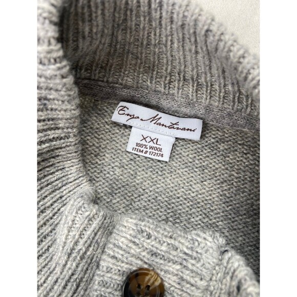 Enzo Mantovani Men's XXL 100% Wool Henley Sweater Thick Preppy Academic Formal - Picture 3 of 8